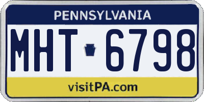 PA license plate MHT6798
