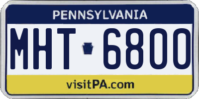 PA license plate MHT6800