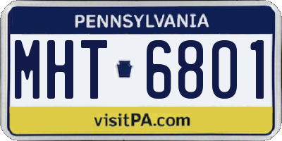 PA license plate MHT6801