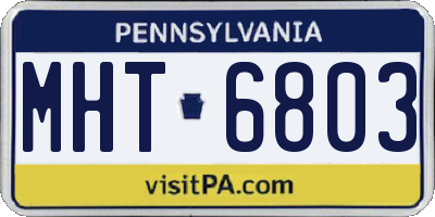 PA license plate MHT6803