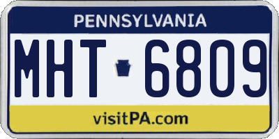 PA license plate MHT6809