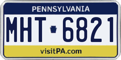 PA license plate MHT6821