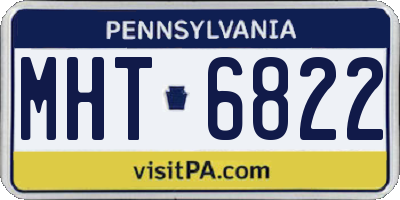 PA license plate MHT6822
