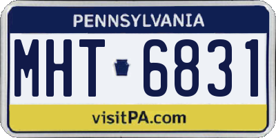 PA license plate MHT6831
