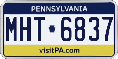 PA license plate MHT6837
