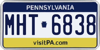 PA license plate MHT6838