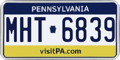 PA license plate MHT6839