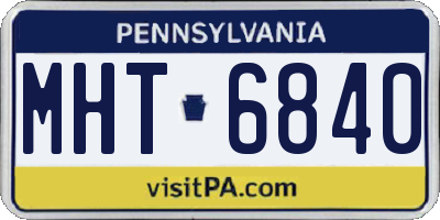 PA license plate MHT6840