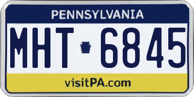 PA license plate MHT6845