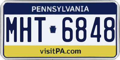 PA license plate MHT6848