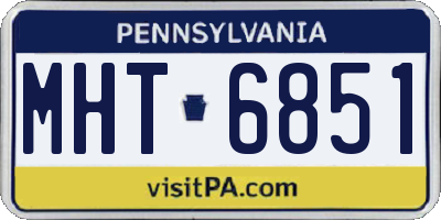 PA license plate MHT6851