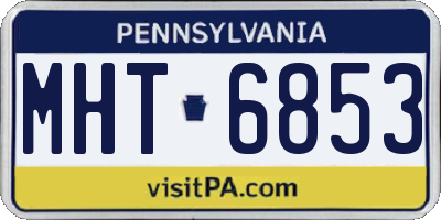 PA license plate MHT6853