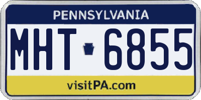 PA license plate MHT6855