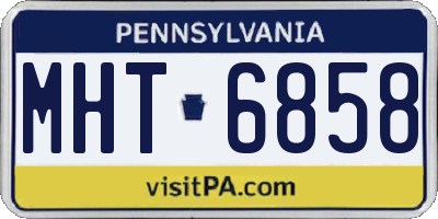 PA license plate MHT6858