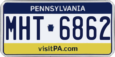 PA license plate MHT6862