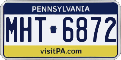 PA license plate MHT6872