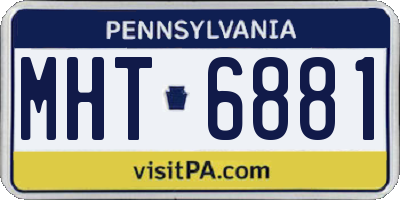 PA license plate MHT6881
