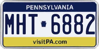 PA license plate MHT6882