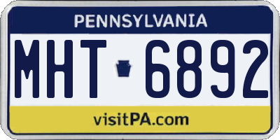 PA license plate MHT6892