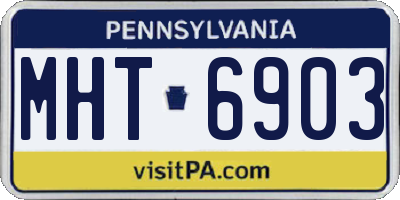 PA license plate MHT6903