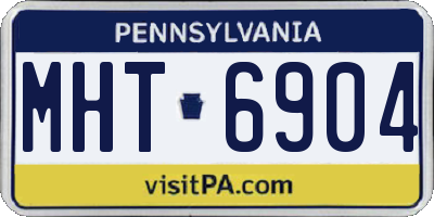 PA license plate MHT6904