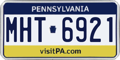 PA license plate MHT6921