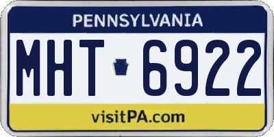 PA license plate MHT6922