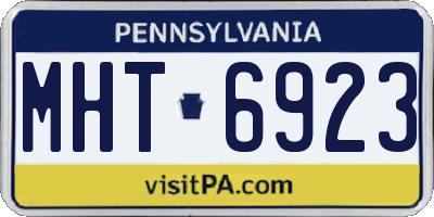 PA license plate MHT6923