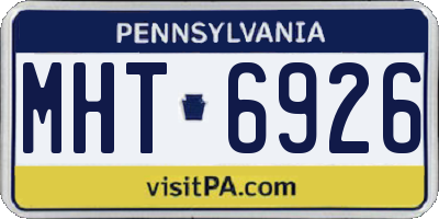 PA license plate MHT6926