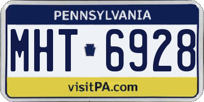 PA license plate MHT6928
