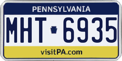 PA license plate MHT6935