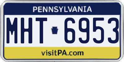 PA license plate MHT6953