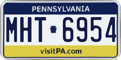 PA license plate MHT6954