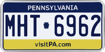 PA license plate MHT6962