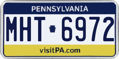 PA license plate MHT6972