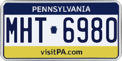 PA license plate MHT6980