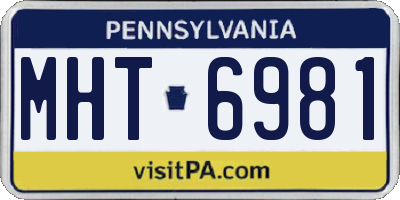 PA license plate MHT6981