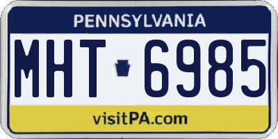 PA license plate MHT6985