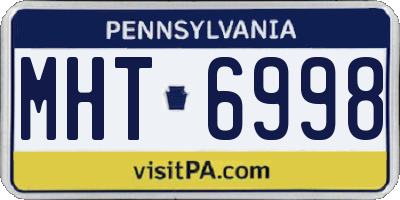 PA license plate MHT6998