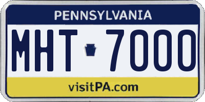 PA license plate MHT7000