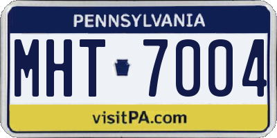 PA license plate MHT7004