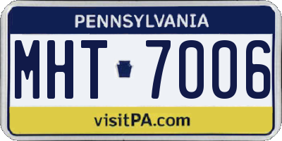 PA license plate MHT7006