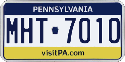 PA license plate MHT7010