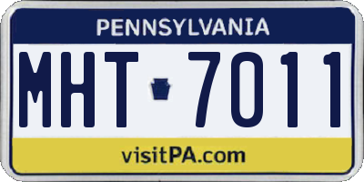 PA license plate MHT7011