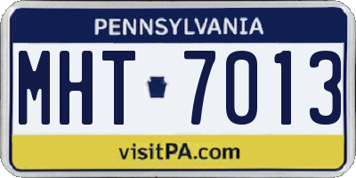 PA license plate MHT7013