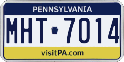PA license plate MHT7014