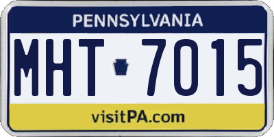 PA license plate MHT7015