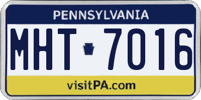 PA license plate MHT7016