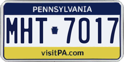 PA license plate MHT7017