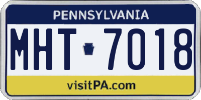 PA license plate MHT7018